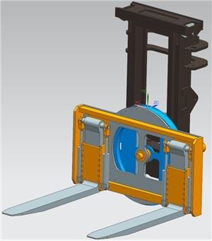 کنٹینر ڈمپنگ کے لیے روٹیٹر کے ساتھ فورک لفٹ